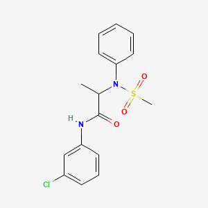 molecular formula C16H17ClN2O3S B3980248 N-(3-Chlorophenyl)-2-(N-phenylmethanesulfonamido)propanamide 