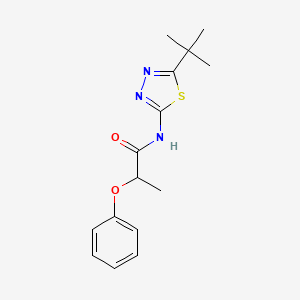 molecular formula C15H19N3O2S B3980316 N-(5-tert-butyl-1,3,4-thiadiazol-2-yl)-2-phenoxypropanamide 