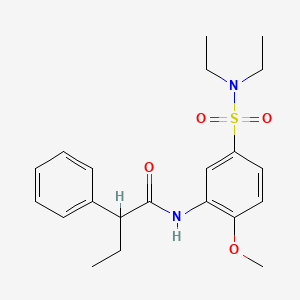 molecular formula C21H28N2O4S B3980360 N-[5-(diethylsulfamoyl)-2-methoxyphenyl]-2-phenylbutanamide 