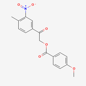 molecular formula C17H15NO6 B3980372 2-(4-methyl-3-nitrophenyl)-2-oxoethyl 4-methoxybenzoate 