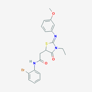 N-(2-bromophenyl)-2-{3-ethyl-2-[(3-methoxyphenyl)imino]-4-oxo-1,3-thiazolidin-5-yl}acetamide