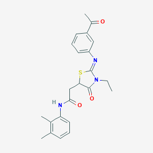 2-{2-[(3-acetylphenyl)imino]-3-ethyl-4-oxo-1,3-thiazolidin-5-yl}-N-(2,3-dimethylphenyl)acetamide