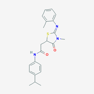 N-(4-isopropylphenyl)-2-{3-methyl-2-[(2-methylphenyl)imino]-4-oxo-1,3-thiazolidin-5-yl}acetamide