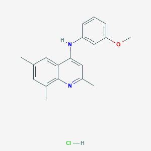 molecular formula C19H21ClN2O B3980418 N-(3-methoxyphenyl)-2,6,8-trimethylquinolin-4-amine;hydrochloride 