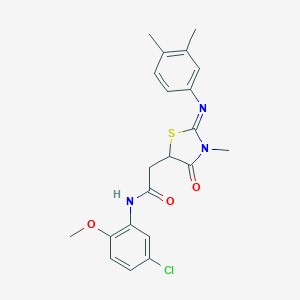 N-(5-chloro-2-methoxyphenyl)-2-{2-[(3,4-dimethylphenyl)imino]-3-methyl-4-oxo-1,3-thiazolidin-5-yl}acetamide