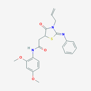 2-[3-allyl-4-oxo-2-(phenylimino)-1,3-thiazolidin-5-yl]-N-(2,4-dimethoxyphenyl)acetamide