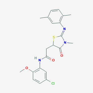 N-(5-chloro-2-methoxyphenyl)-2-{2-[(2,5-dimethylphenyl)imino]-3-methyl-4-oxo-1,3-thiazolidin-5-yl}acetamide