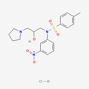 molecular formula C20H26ClN3O5S B3980453 N-(2-hydroxy-3-pyrrolidin-1-ylpropyl)-4-methyl-N-(3-nitrophenyl)benzenesulfonamide;hydrochloride 