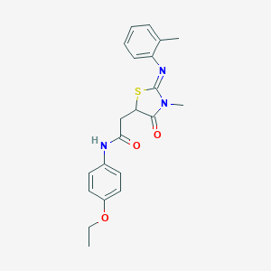 N-(4-ethoxyphenyl)-2-{3-methyl-2-[(2-methylphenyl)imino]-4-oxo-1,3-thiazolidin-5-yl}acetamide