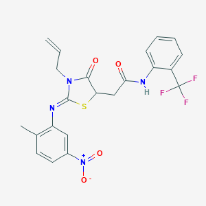 2-[3-allyl-2-({5-nitro-2-methylphenyl}imino)-4-oxo-1,3-thiazolidin-5-yl]-N-[2-(trifluoromethyl)phenyl]acetamide