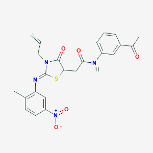 N-(3-acetylphenyl)-2-[3-allyl-2-({5-nitro-2-methylphenyl}imino)-4-oxo-1,3-thiazolidin-5-yl]acetamide