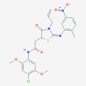 2-[3-allyl-2-({5-nitro-2-methylphenyl}imino)-4-oxo-1,3-thiazolidin-5-yl]-N-(4-chloro-2,5-dimethoxyphenyl)acetamide