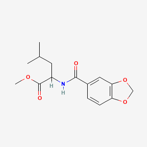 molecular formula C15H19NO5 B3980535 METHYL 2-[(2H-1,3-BENZODIOXOL-5-YL)FORMAMIDO]-4-METHYLPENTANOATE 