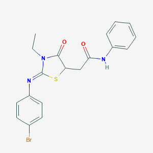 2-{2-[(4-bromophenyl)imino]-3-ethyl-4-oxo-1,3-thiazolidin-5-yl}-N-phenylacetamide