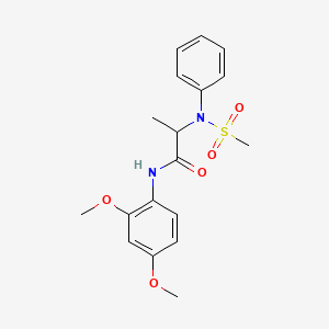 molecular formula C18H22N2O5S B3980553 N-(2,4-dimethoxyphenyl)-2-(N-methylsulfonylanilino)propanamide 