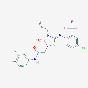 2-(3-allyl-2-{[4-chloro-2-(trifluoromethyl)phenyl]imino}-4-oxo-1,3-thiazolidin-5-yl)-N-(3,4-dimethylphenyl)acetamide