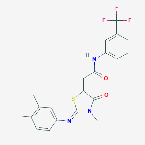 2-{2-[(3,4-dimethylphenyl)imino]-3-methyl-4-oxo-1,3-thiazolidin-5-yl}-N-[3-(trifluoromethyl)phenyl]acetamide