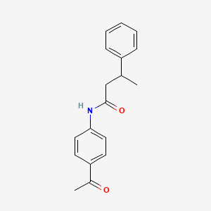 molecular formula C18H19NO2 B3980674 N-(4-acetylphenyl)-3-phenylbutanamide 