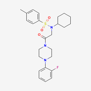 molecular formula C25H32FN3O3S B3980677 N-cyclohexyl-N-{2-[4-(2-fluorophenyl)-1-piperazinyl]-2-oxoethyl}-4-methylbenzenesulfonamide 