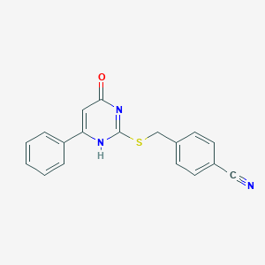 4-[(4-oxo-6-phenyl-1H-pyrimidin-2-yl)sulfanylmethyl]benzonitrile