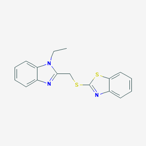 2-{[(1-ethyl-1H-benzimidazol-2-yl)methyl]sulfanyl}-1,3-benzothiazole