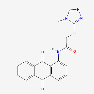 molecular formula C19H14N4O3S B3980824 N-(9,10-dioxo-9,10-dihydro-1-anthracenyl)-2-[(4-methyl-4H-1,2,4-triazol-3-yl)thio]acetamide 