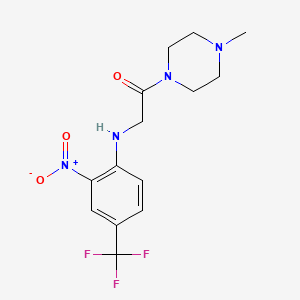 molecular formula C14H17F3N4O3 B3980854 N-[2-(4-methyl-1-piperazinyl)-2-oxoethyl]-2-nitro-4-(trifluoromethyl)aniline 