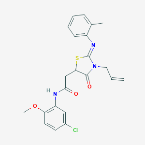 2-{3-allyl-2-[(2-methylphenyl)imino]-4-oxo-1,3-thiazolidin-5-yl}-N-(5-chloro-2-methoxyphenyl)acetamide