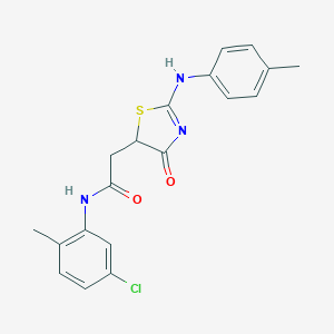 N-(5-chloro-2-methylphenyl)-2-[2-(4-methylanilino)-4-oxo-1,3-thiazol-5-yl]acetamide