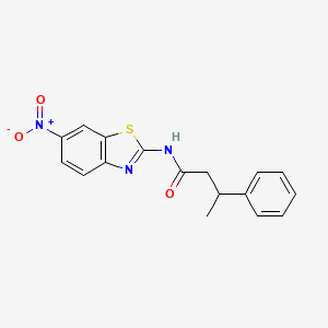 molecular formula C17H15N3O3S B3980920 N-(6-nitro-1,3-benzothiazol-2-yl)-3-phenylbutanamide 