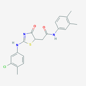 2-[2-(3-chloro-4-methylanilino)-4-oxo-1,3-thiazol-5-yl]-N-(3,4-dimethylphenyl)acetamide