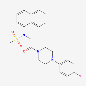 molecular formula C23H24FN3O3S B3980945 N-{2-[4-(4-fluorophenyl)-1-piperazinyl]-2-oxoethyl}-N-1-naphthylmethanesulfonamide 