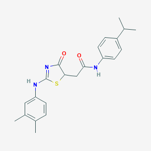 2-[2-(3,4-dimethylanilino)-4-oxo-1,3-thiazol-5-yl]-N-(4-propan-2-ylphenyl)acetamide