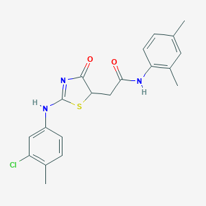 2-[2-(3-chloro-4-methylanilino)-4-oxo-1,3-thiazol-5-yl]-N-(2,4-dimethylphenyl)acetamide