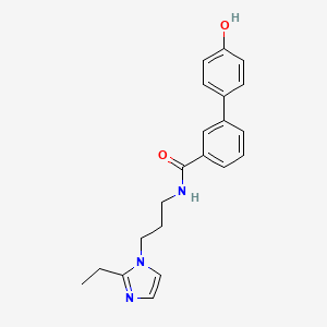 molecular formula C21H23N3O2 B3981030 N-[3-(2-ethyl-1H-imidazol-1-yl)propyl]-4'-hydroxybiphenyl-3-carboxamide 