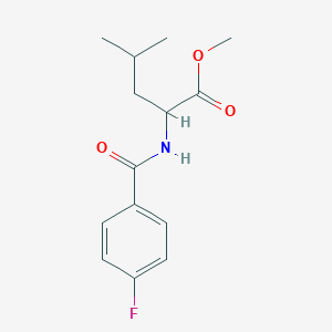 molecular formula C14H18FNO3 B3981047 METHYL 2-[(4-FLUOROPHENYL)FORMAMIDO]-4-METHYLPENTANOATE 