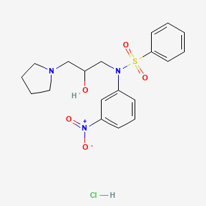 molecular formula C19H24ClN3O5S B3981057 N-(2-hydroxy-3-pyrrolidin-1-ylpropyl)-N-(3-nitrophenyl)benzenesulfonamide;hydrochloride 