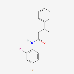 molecular formula C16H15BrFNO B3981113 N-(4-bromo-2-fluorophenyl)-3-phenylbutanamide 