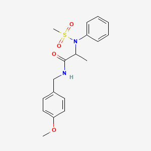 molecular formula C18H22N2O4S B3981117 N-[(4-methoxyphenyl)methyl]-2-(N-methylsulfonylanilino)propanamide 