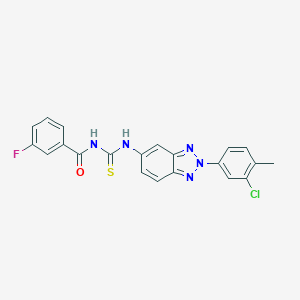 N-{[2-(3-chloro-4-methylphenyl)-2H-benzotriazol-5-yl]carbamothioyl}-3-fluorobenzamide