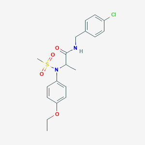 molecular formula C19H23ClN2O4S B3981193 N-(4-chlorobenzyl)-N~2~-(4-ethoxyphenyl)-N~2~-(methylsulfonyl)alaninamide 