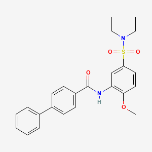 molecular formula C24H26N2O4S B3981221 N-[5-(DIETHYLSULFAMOYL)-2-METHOXYPHENYL]-[1,1'-BIPHENYL]-4-CARBOXAMIDE 