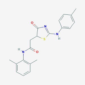 molecular formula C20H21N3O2S B398125 N-(2,6-dimethylphenyl)-2-[2-(4-methylanilino)-4-oxo-1,3-thiazol-5-yl]acetamide 