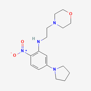 molecular formula C16H24N4O3 B3981254 N-[2-(morpholin-4-yl)ethyl]-2-nitro-5-(pyrrolidin-1-yl)aniline 