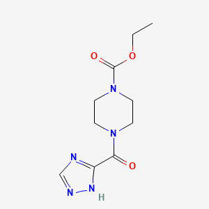 molecular formula C10H15N5O3 B3981306 ethyl 4-(1H-1,2,4-triazol-3-ylcarbonyl)-1-piperazinecarboxylate 