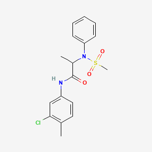 molecular formula C17H19ClN2O3S B3981370 N-(3-Chloro-4-methylphenyl)-2-(N-phenylmethanesulfonamido)propanamide 