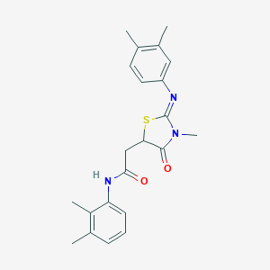 molecular formula C22H25N3O2S B398141 N-(2,3-dimethylphenyl)-2-{2-[(3,4-dimethylphenyl)imino]-3-methyl-4-oxo-1,3-thiazolidin-5-yl}acetamide 