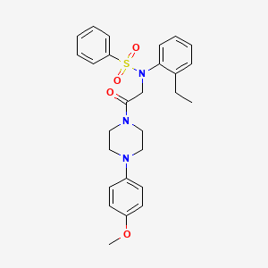 molecular formula C27H31N3O4S B3981430 N-(2-ethylphenyl)-N-{2-[4-(4-methoxyphenyl)-1-piperazinyl]-2-oxoethyl}benzenesulfonamide 