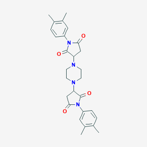 molecular formula C28H32N4O4 B398151 1-(3,4-Dimethylphenyl)-3-{4-[1-(3,4-dimethylphenyl)-2,5-dioxopyrrolidin-3-yl]piperazin-1-yl}pyrrolidine-2,5-dione 