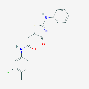 N-(3-chloro-4-methylphenyl)-2-[2-(4-methylanilino)-4-oxo-1,3-thiazol-5-yl]acetamide